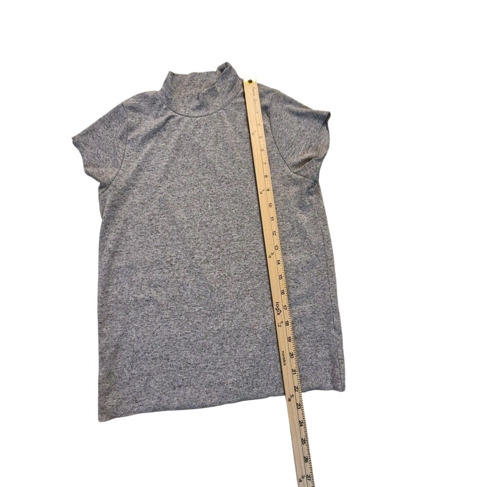 Chaser Linen Blend S Top Mock Neck Minimalist Old Money Neutral - Picture 5 of 7